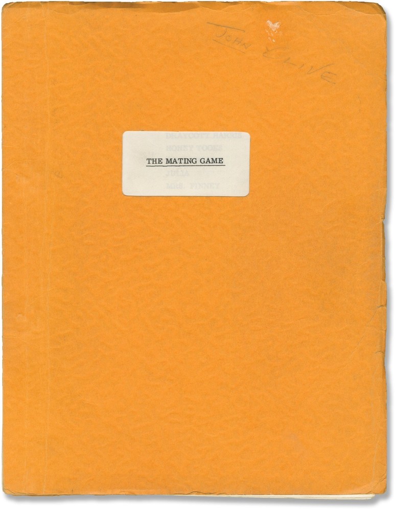 Robin Hawdon MATING GAME Original script for the circa 1972 play #147115
