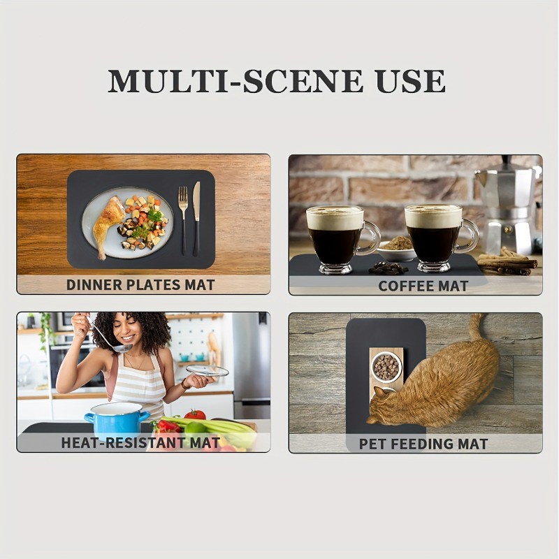2D Kitchen Drining Mat Tea Coffee Machine Mat Dining Table Het Insultion Mat