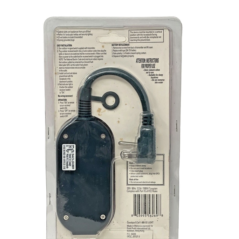 New GE Wireless Remote Control Landscape, Holiday, Security Lights