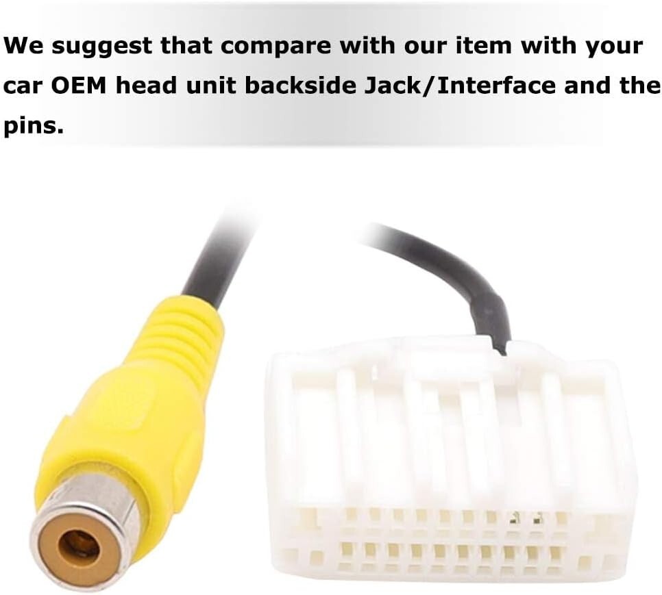 For Jeep Wrangler Backup Camera Video Reversing Adapter Cable Wire for OEM Radio