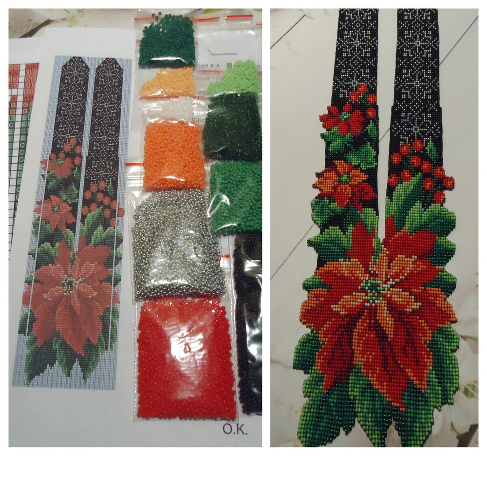 Kit for making a necklace gerdan. Beading Loom Pattern. #C5