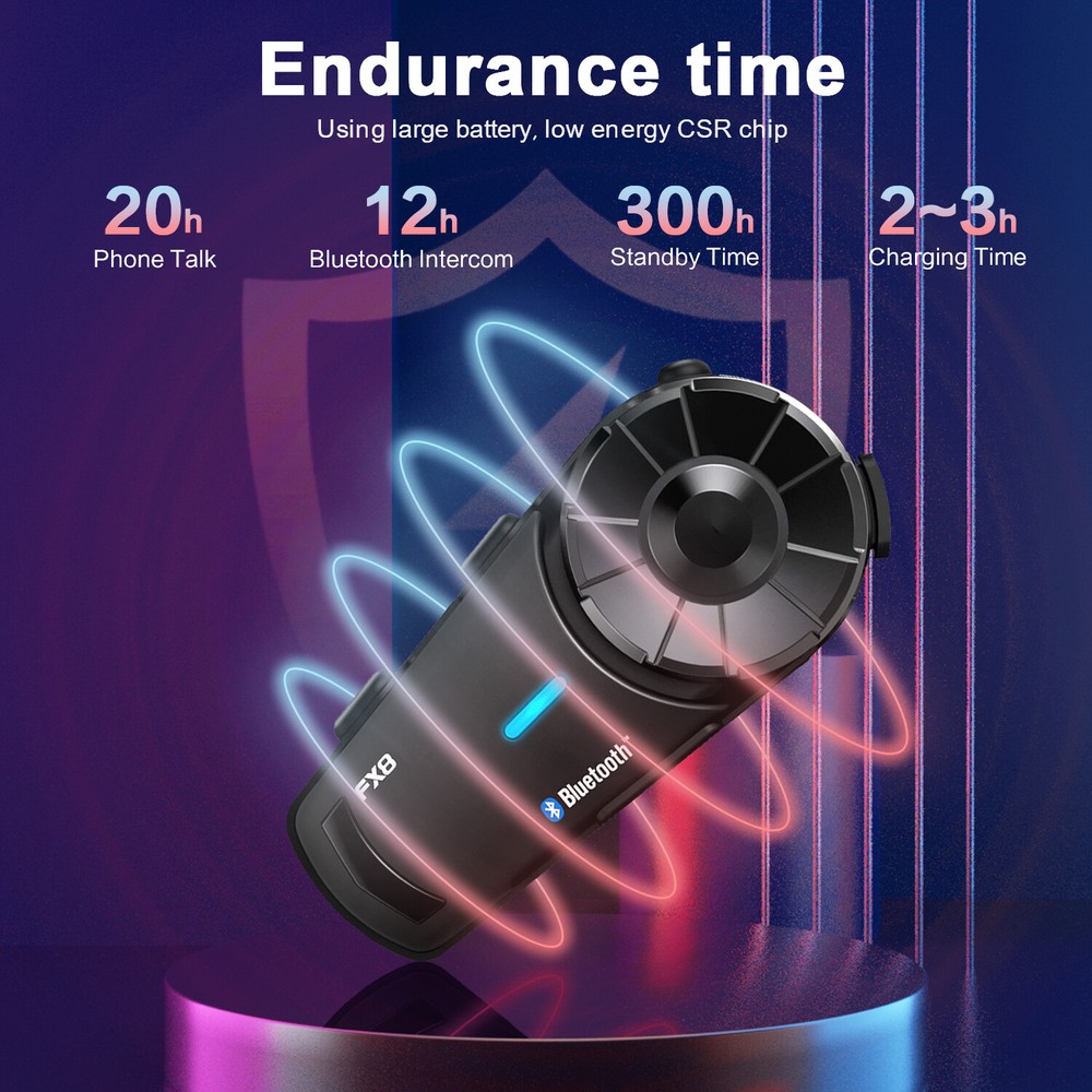 2pcs FX8 2000M motorcycle helmet intercom Bluetooth intercom headset headphones