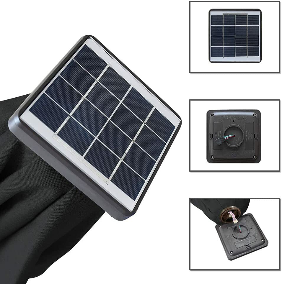 EliteShade USA Umbrella Solar 9ft Market Umbrella with 80 LED Lights