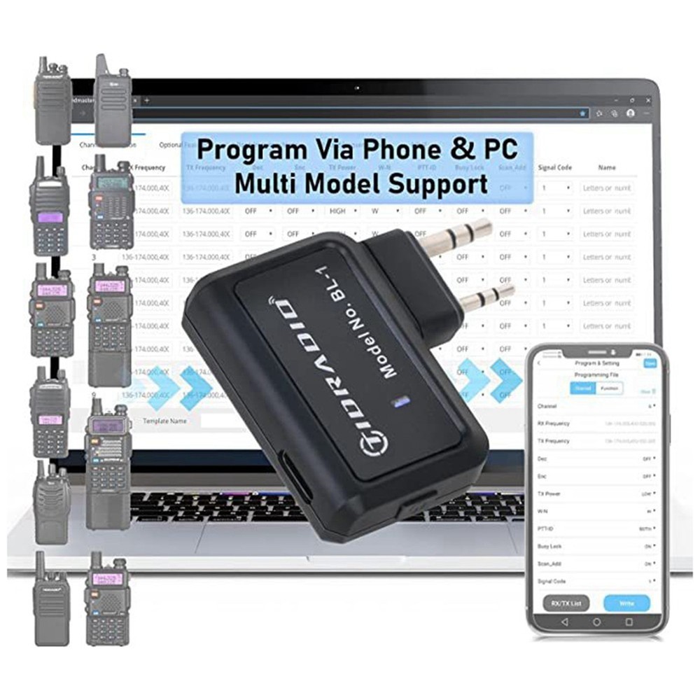 Bluetooth Frequency Writer Walkie Talkie Radio Programmer Mobile3480