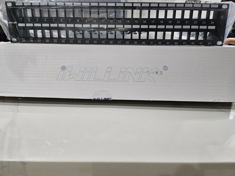iwillink Blank 48-Port Keystone Patch Panel, 2U 19'' Rackmount/Wallmount wi