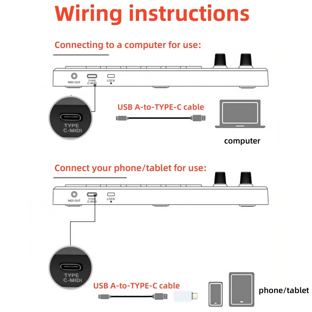 MIDI Keyboard Mini Pad Controller USB MIDI Controller for Music Production NEW