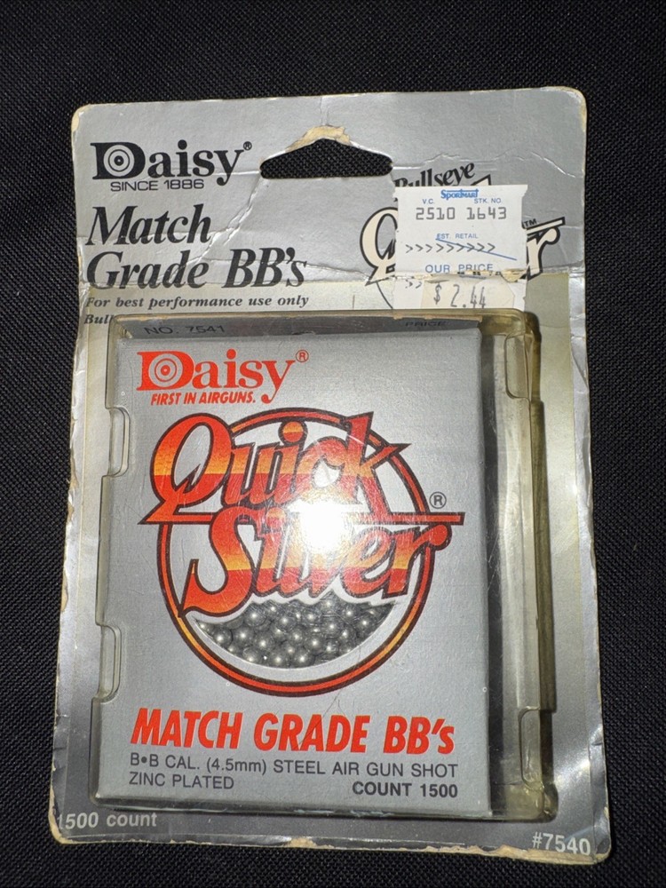 Daisy  Quick Silver Match Grade BB’s ~ # 7541 ~ 1500 count BB cal 4.5mm ~ New