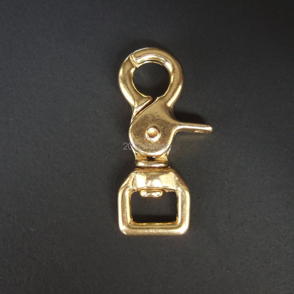 Natural Brass Swivel Trigger Snap Solid Brass Square Eye 3 Size