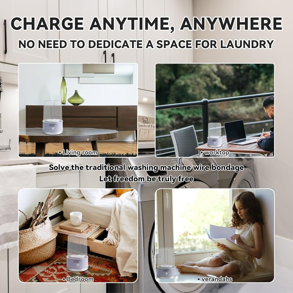 Drum Clean Mini Washing Machine - Top Load, Lightweight, Perfect for Delicates