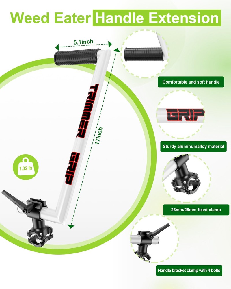 NFie Upgraded Weed Eater Handle, String Trimmer Handle Extension Back Saver, ...