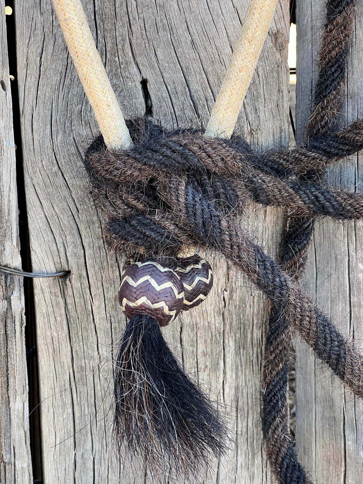 Cowboy Vaquero 5/8" RAWHIDE & KANGAROO HACKAMORE By Jimmy Flores Of California