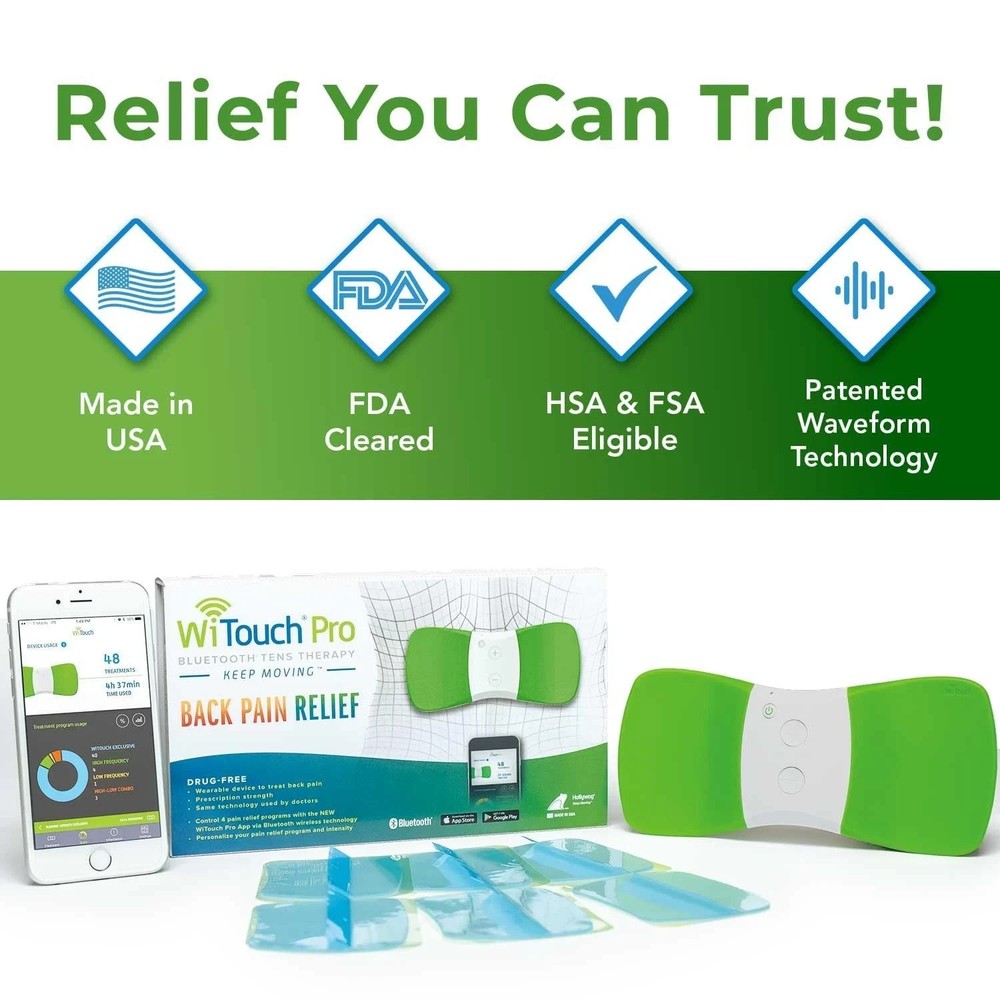 WiTouch Pro Bluetooth TENS Unit – Wireless Lower Back Pain Relief Device |