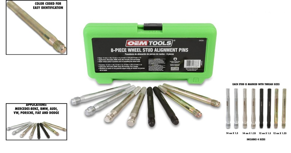 Versatile Wheel Alignment Tool Set - Color-Coded Safety for Quick Installations
