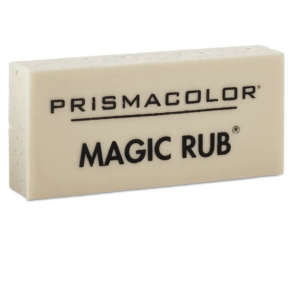 Prismacolor Magic Rub Eraser, Rectangular Block, Medium, Off White, Dozen New