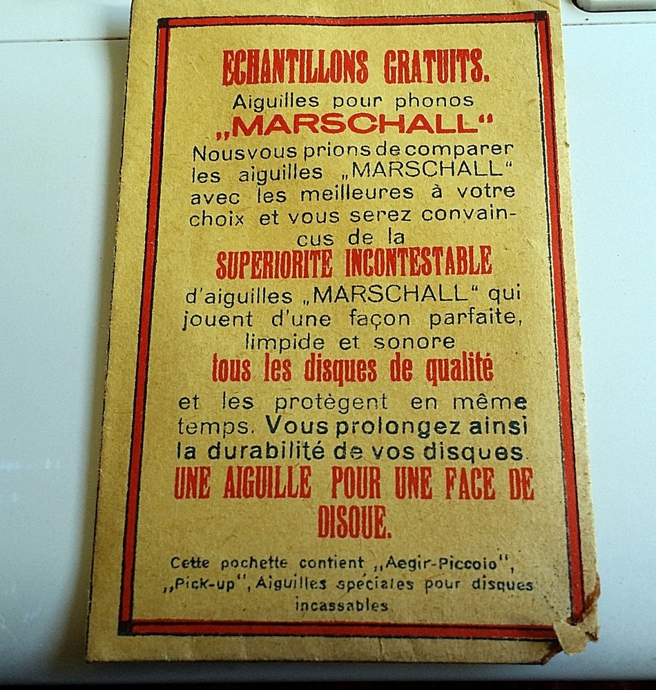 PG299 - MARSCHALL Gramophone Needles Pack with Gramophone Tips (2) 11/16
