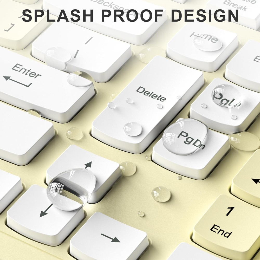 Full-Sized Wireless Keyboard and Mouse Combo 2.4GHz USB Receiver Adjustable DPI