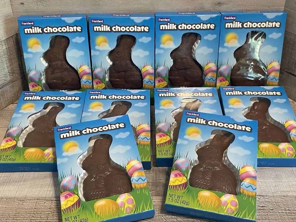 10 Frankford Easter Bunny Rabbit Milk Chocolate Solid BB 12/28