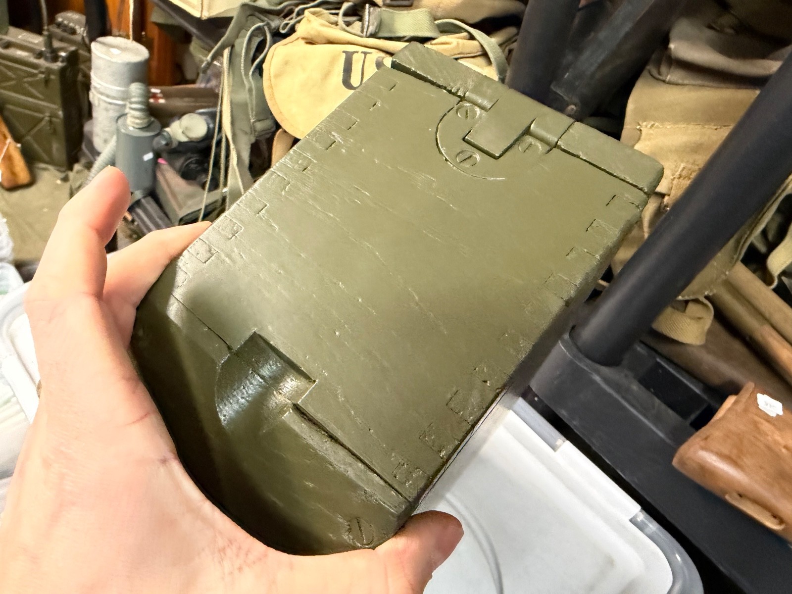 ORIGINAL WWI WWII US ARMY M1917 BROWNING 1919 WOODEN AMMO CHEST BOX