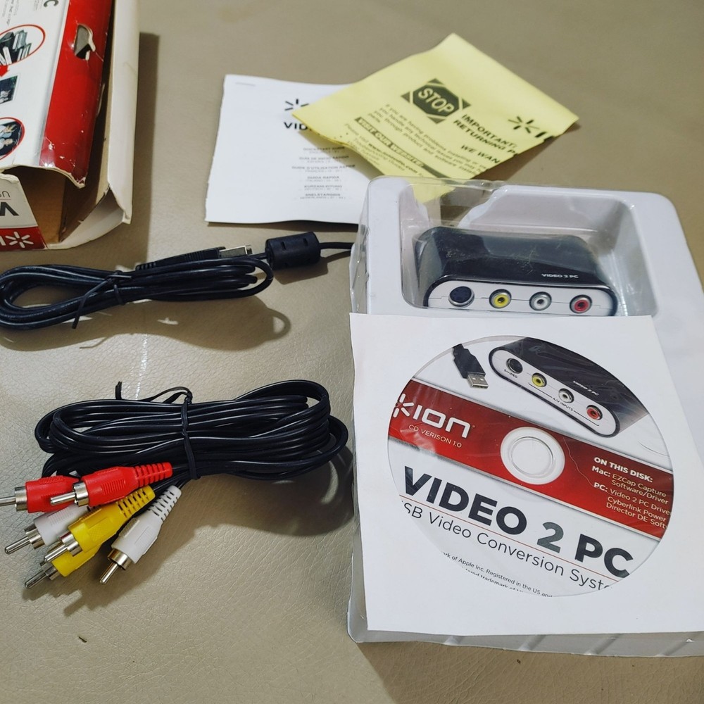 Video 2 PC USB Video Conversion System Cables Software Mac PC Compatible YouTube