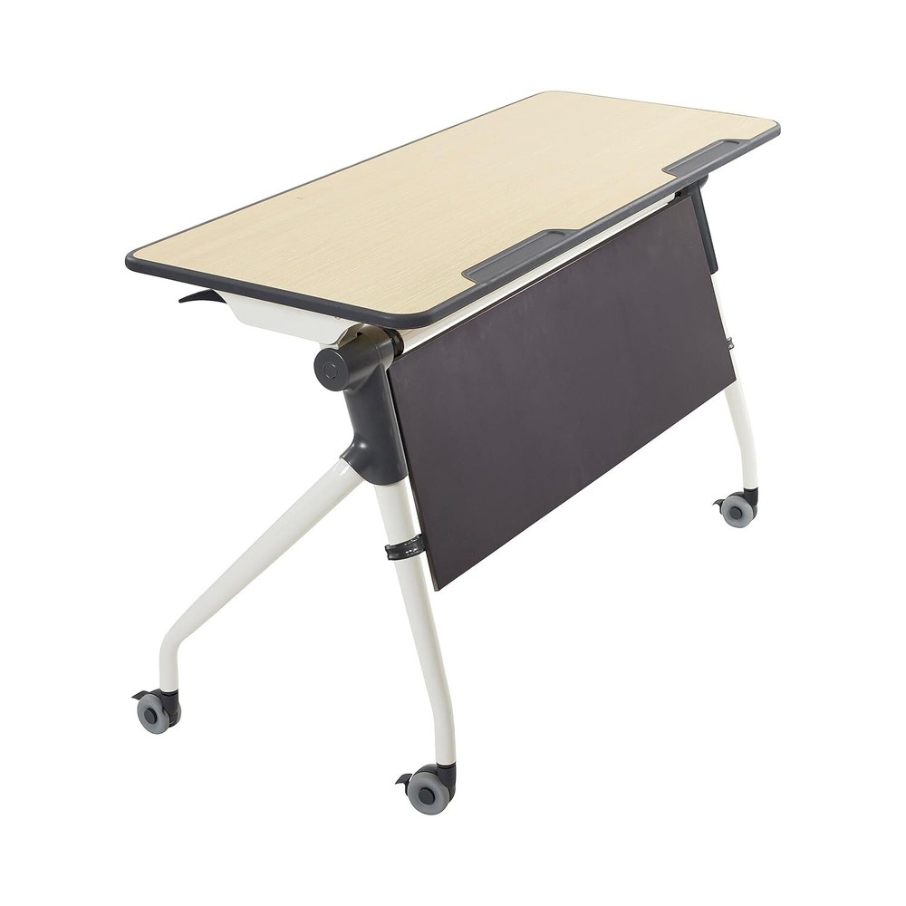 ECR4Kids Double Nesting Mobile Desk, Portable Table, Maple/Grey