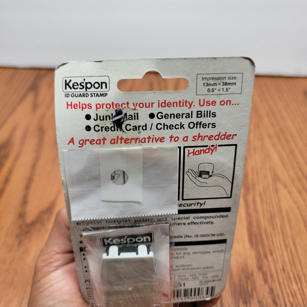 Kespon Plus ID Guard Stamp Small Black 1 Pad