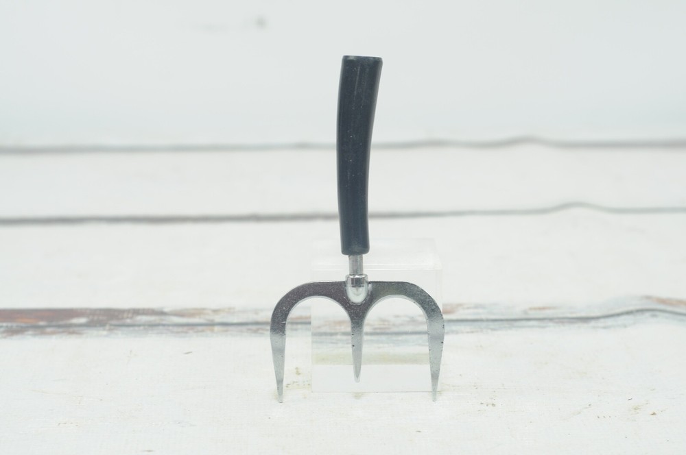 Vintage . Stainless With Black Bakelite Handle Carving Meat Fork Serving Tool