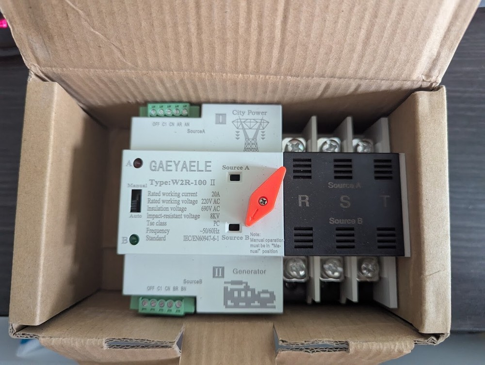 GAEYAELE Automatic Transfer Switch – Three Phase ATS 20A 220V
