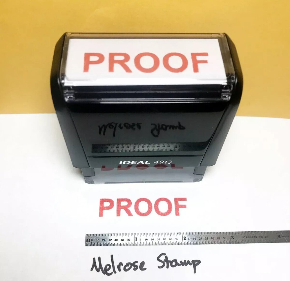Proof Rubber Stamp Red Ink Self Inking Ideal 4913