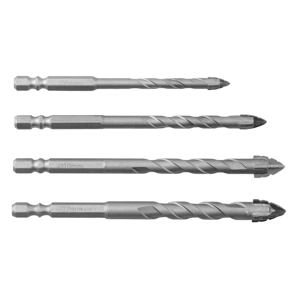 Eccentric Triangle Drill Bit Set 4pcs for Effortless Drilling in Glass Tiles