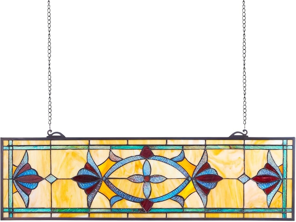 Tiffany Style Stained Glass Window Panel Hanging Transom
