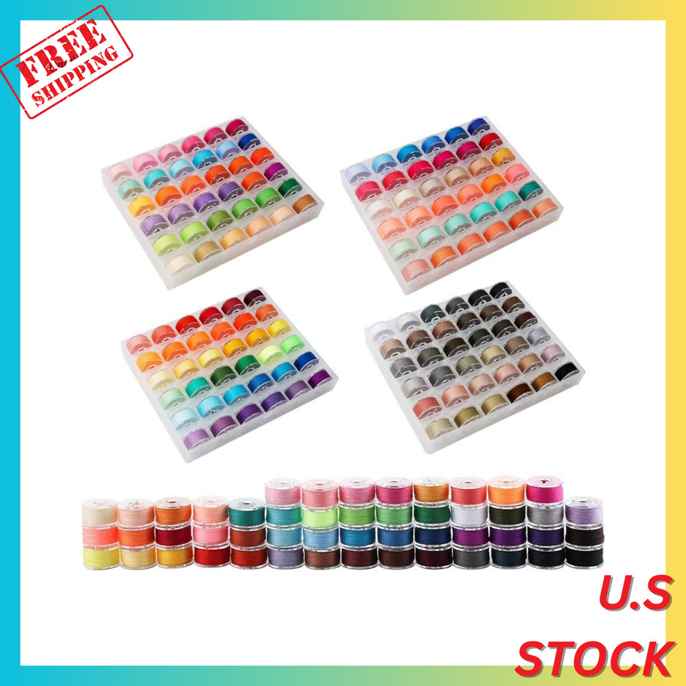 144Colors Prewound Bobbin Thread Plastic Size A SA156 Class 15 Polyester Thread