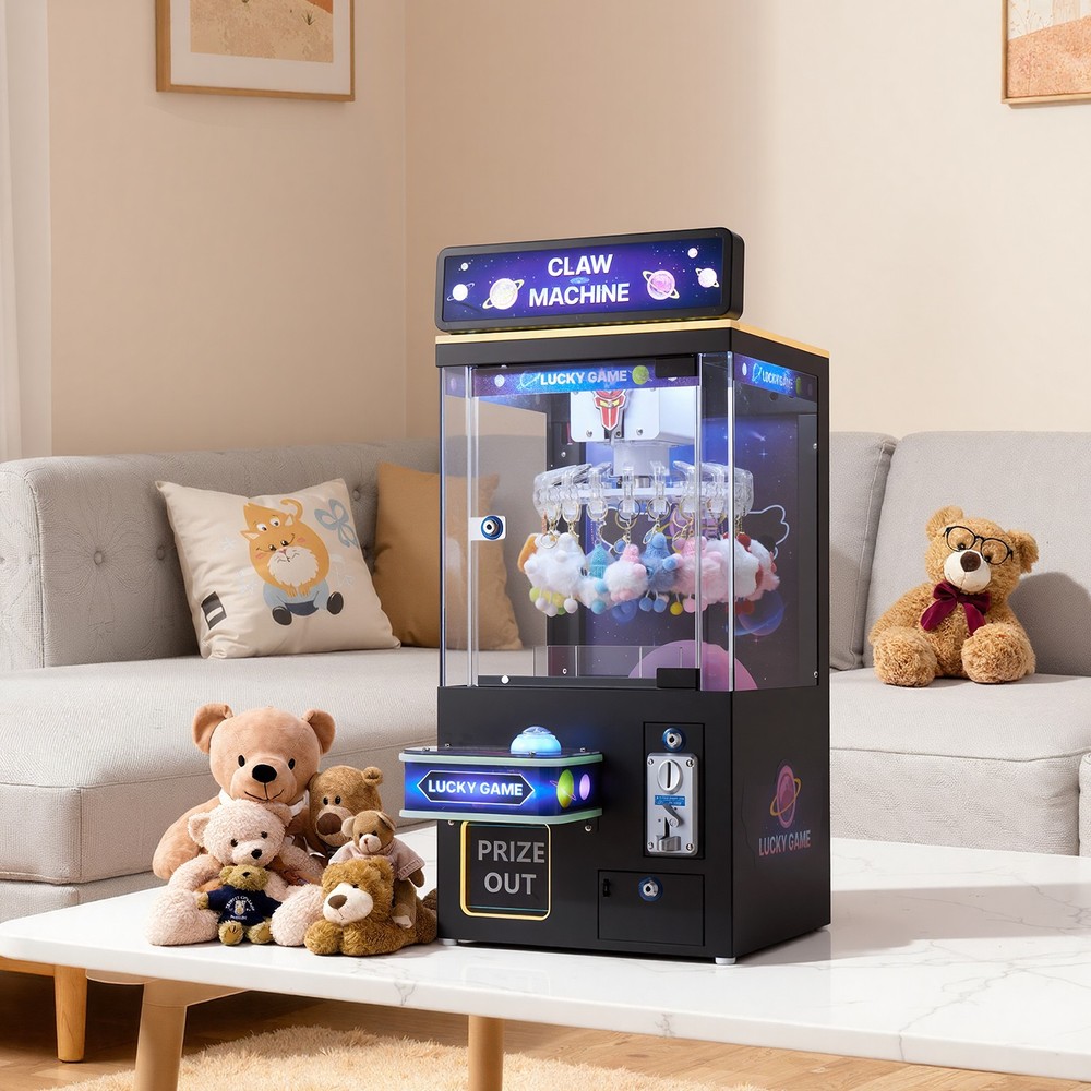 VEVOR Claw Crane Machine Medium Arcade Game with Adjust Difficulty Black Purple