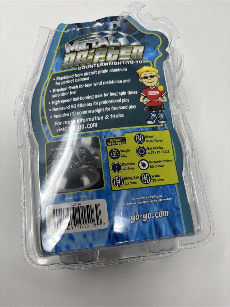 Duncan Metal Drifter Yo-Yo - BLUE OPENED READ