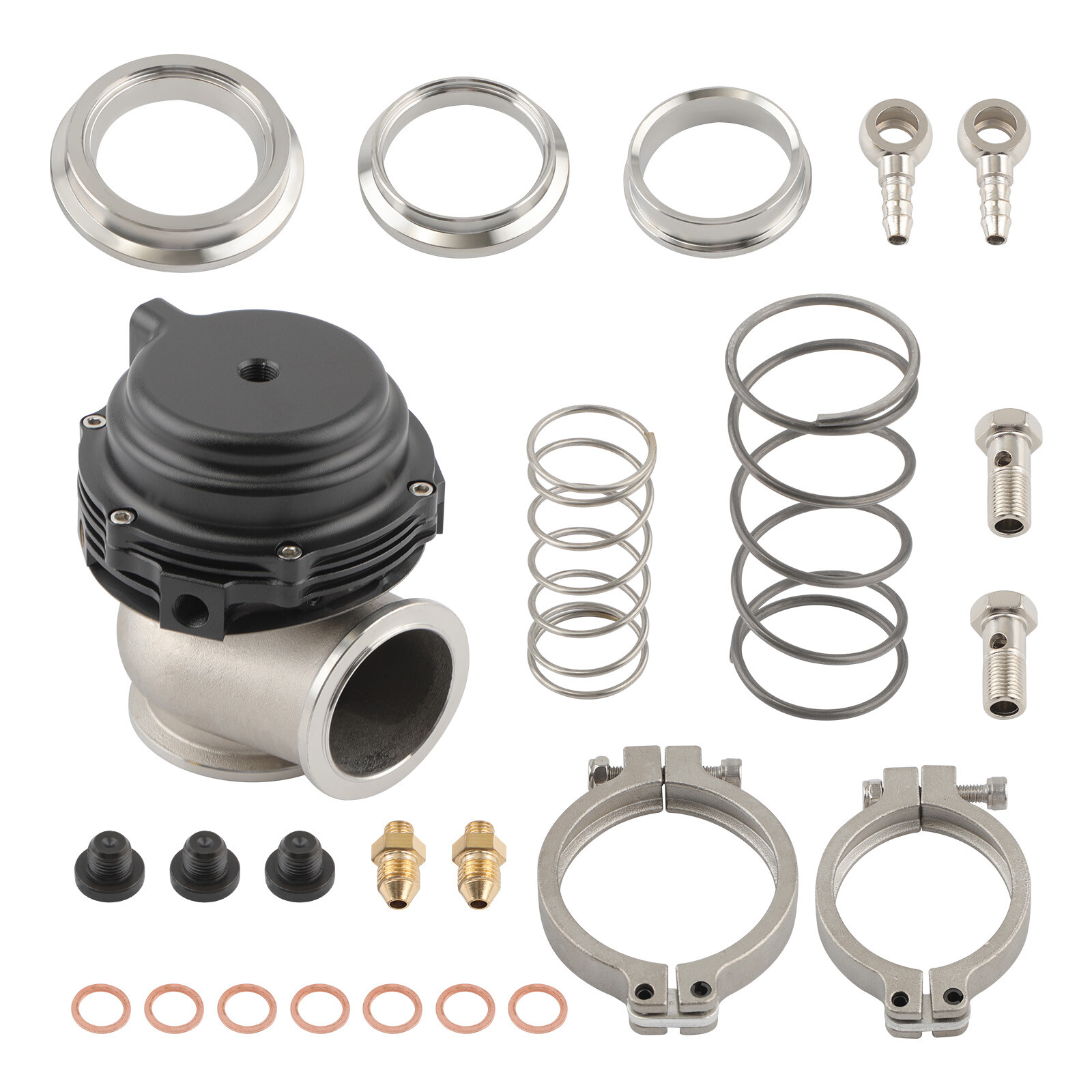 44mm External Wastegate w/ V-Band Flanges (Contains PSI Springs -8PSI/14PSI)