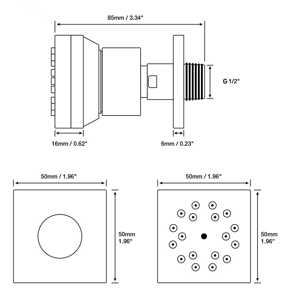 4pcs Brushed Gold Two Function Bathroom System Body Jet SPA Massage Spray Brass