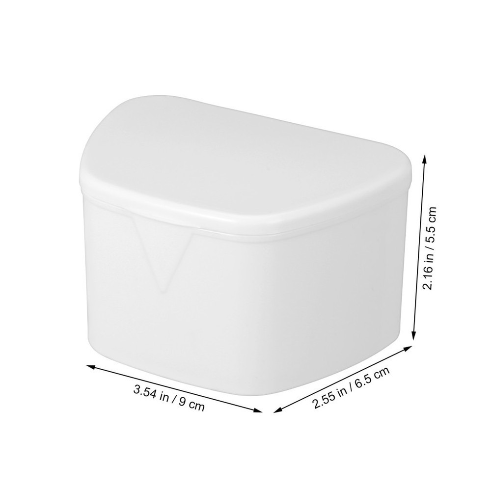 Portable Denture Case Retainer Case Hinged Lid Snaps Mouth Guard Storage Box