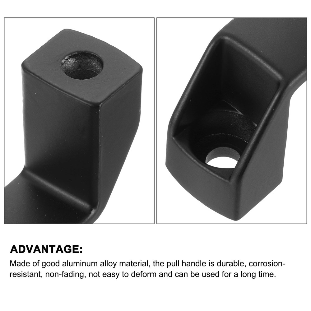10 Pack Rectangular Pull Handle, 4.7" Hole Center Door Handle, Black