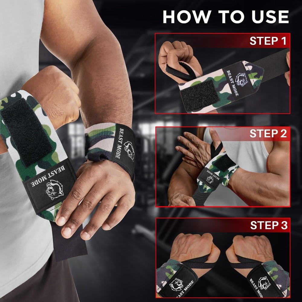 Heavy duty wrist wraps for weightlifting