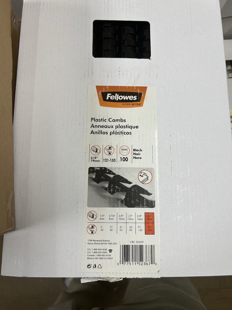 Fellowes & Office Depot Plastic Binding Combs Assorted Sizes LOT or per unit