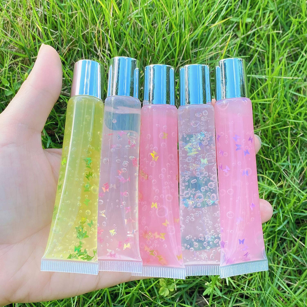 50Pcs 15ml Lip Gloss Squeeze Tubes, Silver Lip Gloss Containers Empty, Refillabl