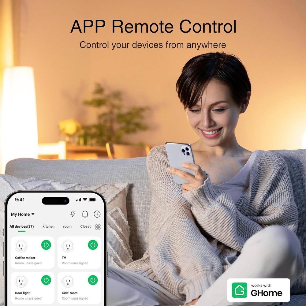 Plug, WiFi Smart Plugs Work with Alexa and Google Home, Smart Outlet Timer wi...