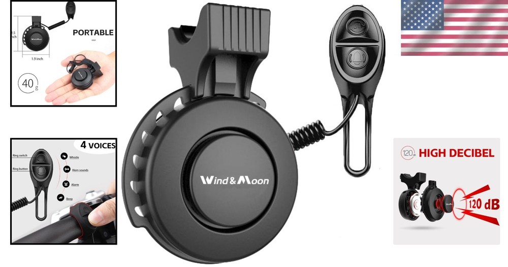 Lightweight and Compact 120db Bicycle Horn - Separate Control Switch Included