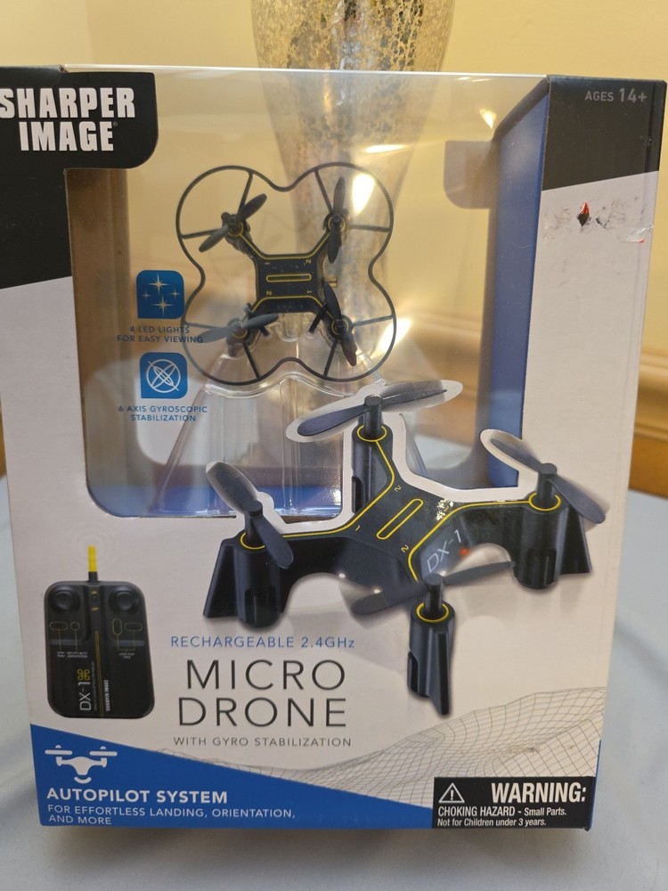 Sharper Image 2.4GHz Micro Drone – Rechargeable with Gyro Stabilization