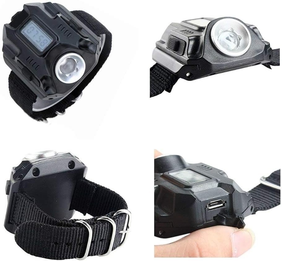 Portable Rechargeable Wrist Light - Waterproof LED Tactical Flashlight Black