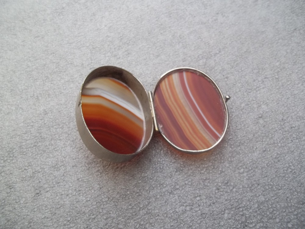 Vintage Silver & Agate Box