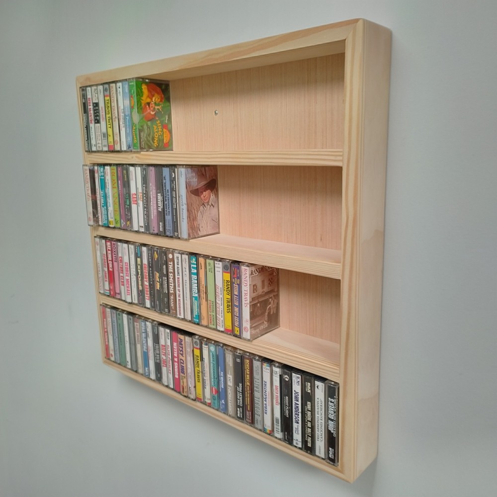 Wooden Cassette Storage Display Rack 120