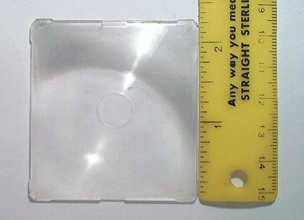 2 DIFFERENT ROLLEIFLEX FOCUSING SCREENS W/ FIELD CASE - NORMAL & GRID PATTERN