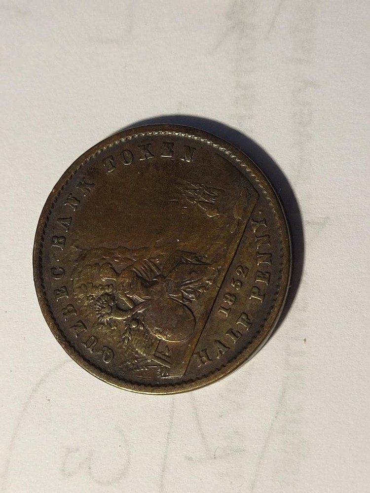 Canada 1852 Half Penny Quebec Bank Token