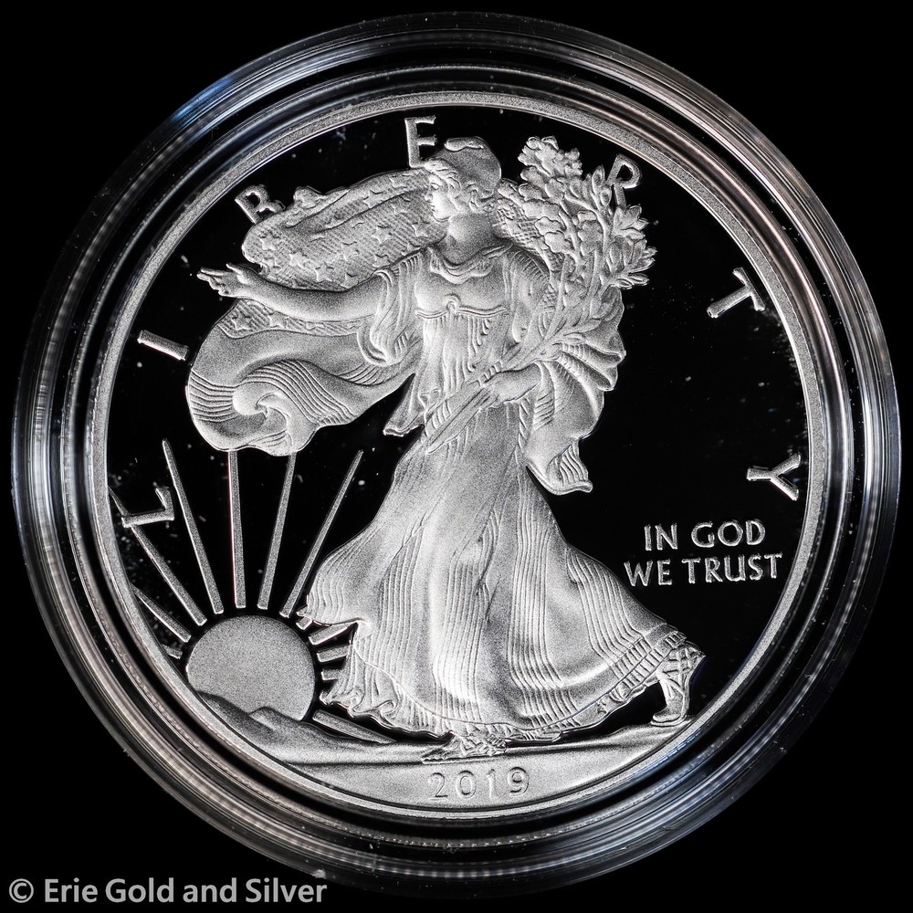 2019-W $1 US Mint Proof American Silver Eagle w/ Box & COA
