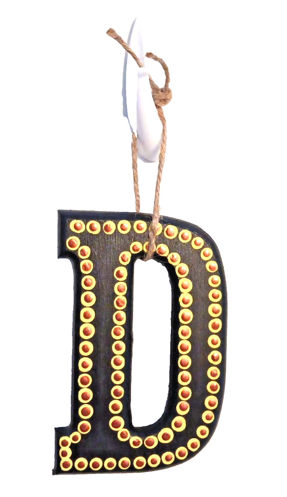 Dot Painted Wood Letter-E